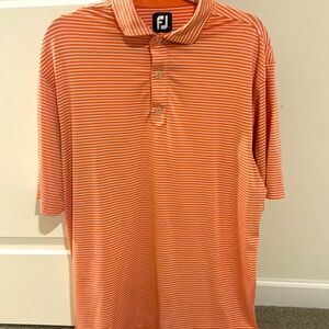 Large Coral men’s striped FootJoy polo